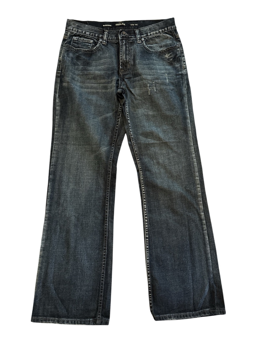 Helix Men's Dark Wash Relaxed Boot  Leg Jeans